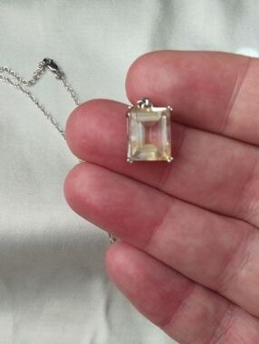 Brilliant Lemon Quartz Pendant With Sterling Silver Chain